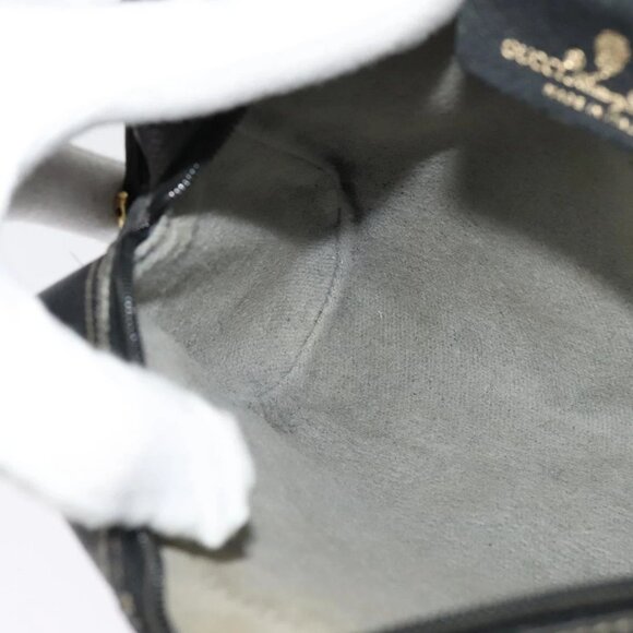GUCCI GG Supreme Web Sherry Line Bag PVC Black Gold 119 02 087 Auth 120941 - Picture 12 of 16